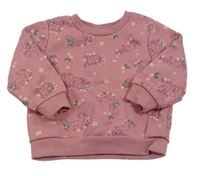 Starorůžová květovaná mikina s Lvím králem Primark