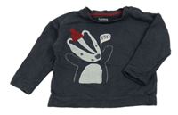 Antracitová mikina s jezevcem Nutmeg