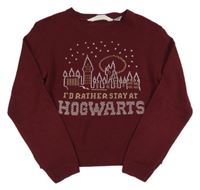 Vínový crop svetr s obrázkem - Harry Potter H&M