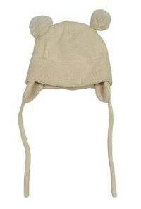 Béžová pletená čepice s bambulemi H&M