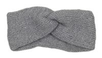 Šedá třpytivá pletená čelenka