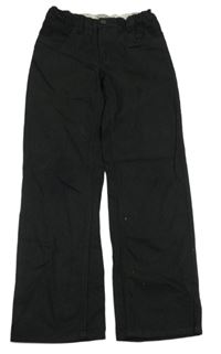 Černé pruhované plátěné kalhoty C&A