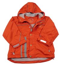 Červená šusťáková jarní bunda s kapucí