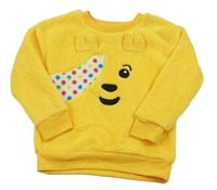 Hořčicová chlupatá mikina s Pudseym George