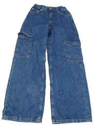 Modré wide leg cargo rifle Tom Tailor