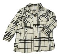Smetanovo-černá kostkovaná košilová bunda Primark