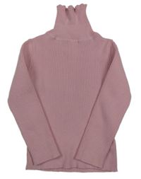 Růžový žebrovaný rolák Matalan