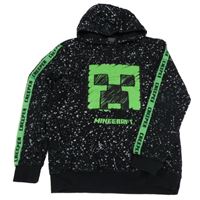 Černá skvrnitá mikina s Minecraft a kapucí George
