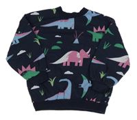 Tmavomodrá mikina s dinosaury George