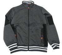 Tmavošedo-černá kostkovaná propínací mikina