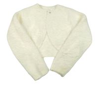 Smetanové třpytivé chlupaté svetrové bolerko Next