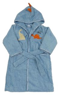 Modrý froté župan s dinosaury a kapucí Topomini