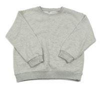 Světlešedá melírovaná mikina s výšivkou Zara