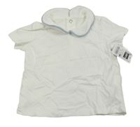 Nové - Bílé tričko s límečkem Dunnes