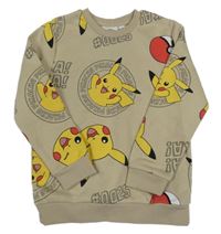 Béžová mikina s Pikachu