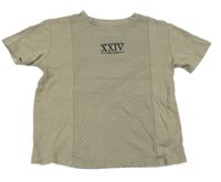 Zelenošedé tričko se vzorem a nápisem Next