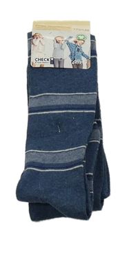 Nové - Tmavomodré pruhované punčocháče Alive