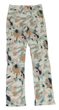 Bílo-zelenošedo-hnědé batikované pyžamové kalhoty Next