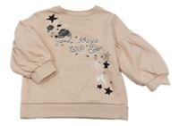 Růžová mikina s hvězdami z kamínků Topolino