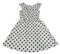 Bílé lehké šaty se srdíčky a volánem H&M