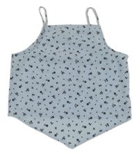 Světlemodrý květovaný crop top H&M