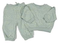 2set - Světlezelená květovaná oversize mikina + tepláky Dunnes