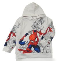 Bílá mikina se Spidermanem a kapucí