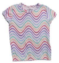 Světlerůžovo-barevné vzorované žebrované tričko Next