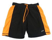 Černo-oranžové sportovní kraťasy 