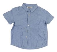 Světlemodrá pruhovaná/puntíkatá košile H&M