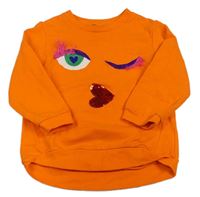 Oranžová mikina s očima 