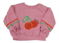 Růžová oversize mikina s třešněmi M&S