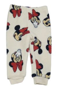 Smetanové plyšové pyžamové kalhoty s Minnie Primark