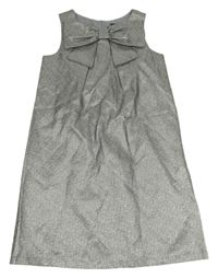 Šedo-stříbrné šaty s mašlí Next