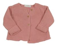 Růžový propínací svetr 