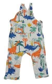 Šedo-barevné laclové tepláky s dinosaury M&S