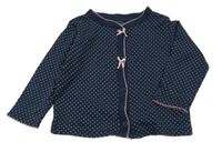 Tmavomodré puntíkaté propínací triko 