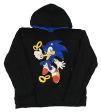 Černá mikina se Sonicem a kapucí 