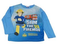 Modré pyžamové triko s hasičem Samem 
