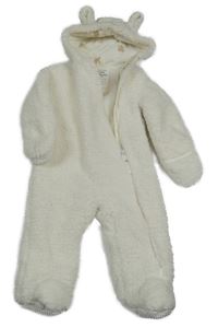 Smetanová huňatá podšitá kombinéza s kapucí Primark