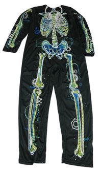 Kostým - Černý overal s kostrou F&F