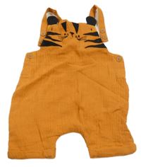 Oranžové mušelínové laclové kraťasy s tygrem Tu