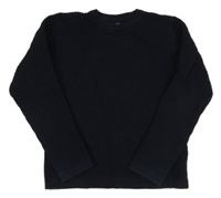 Tmavomodrý vzorovaný svetr mango