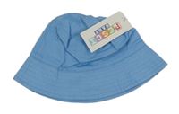 Nové - modrý plátěný klobouk 