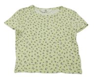 Zelené květované crop tričko H&M