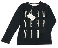 Nové - černé triko s nápisy Minoti