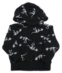 Černá mikina s dinosaury a kapucí H&M