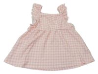 Bílo-světlerůžová kostkovaná tunika Primark
