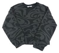 Černo-šedá vzorovaná crop mikina M&S