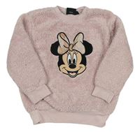 Světlerůžová huňatá mikina s Minnie zn. Disney